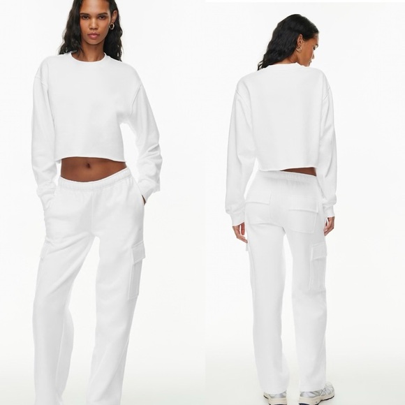 Aritzia Tops - Tna CozyAF Terry Fleece Perfect Cropped Sweatshirt Baby Blue